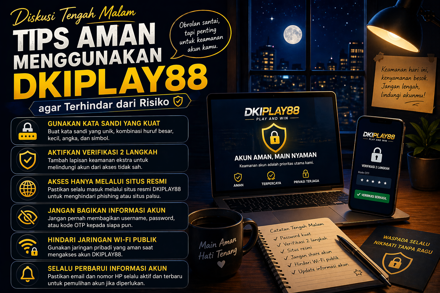 Insight Tengah Malam: Menghindari Risiko Saat Menggunakan DKIPLAY88